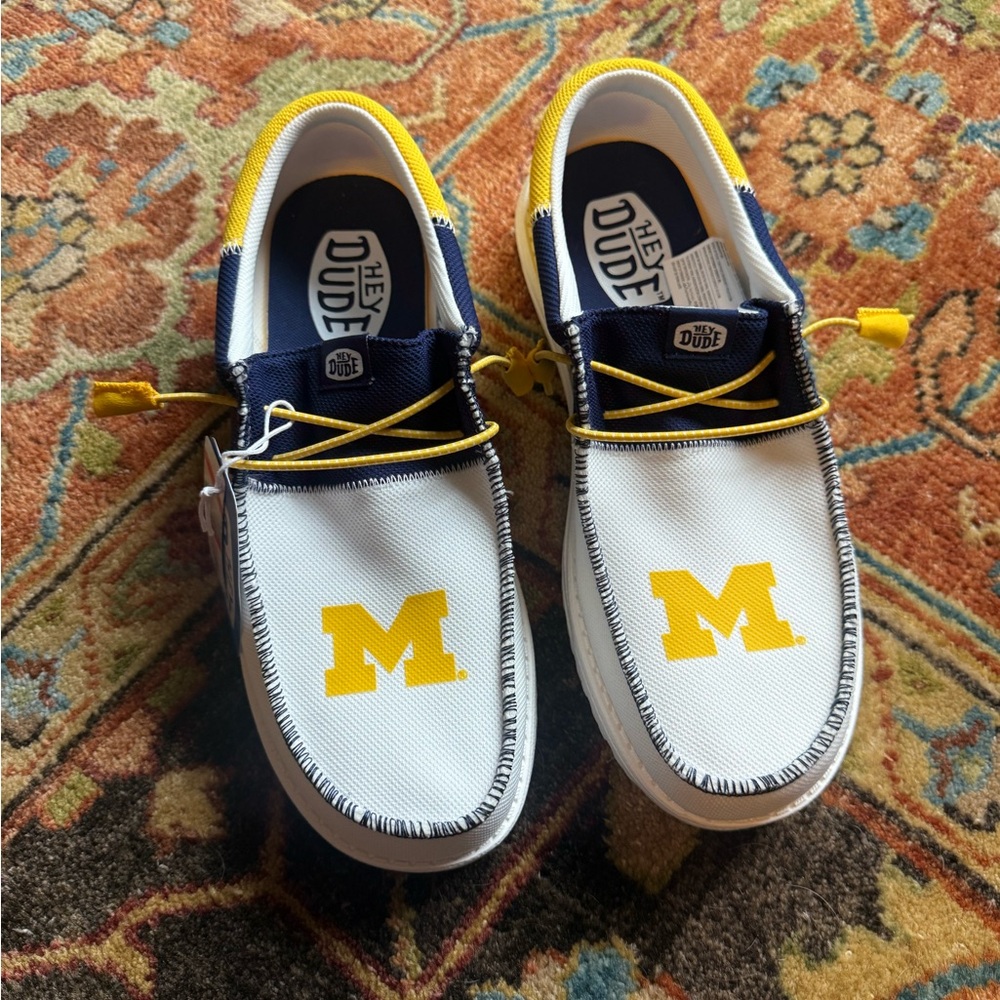White and Yellow Slip-On Shoes